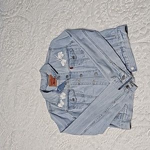 Levi's Denim Jacket with White Floral Embroidery Details